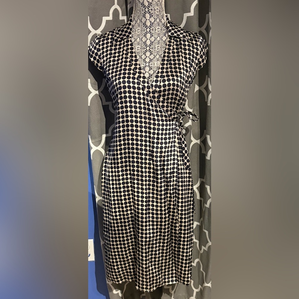Banana Republic Black and White wrap Polka Dot Dress